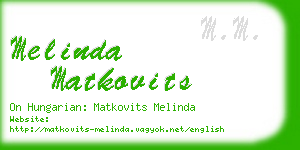 melinda matkovits business card